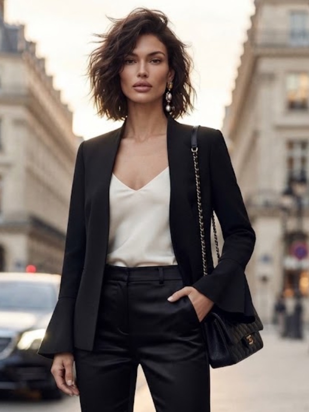 NWOT Adrianna Papell black open jacket blazer